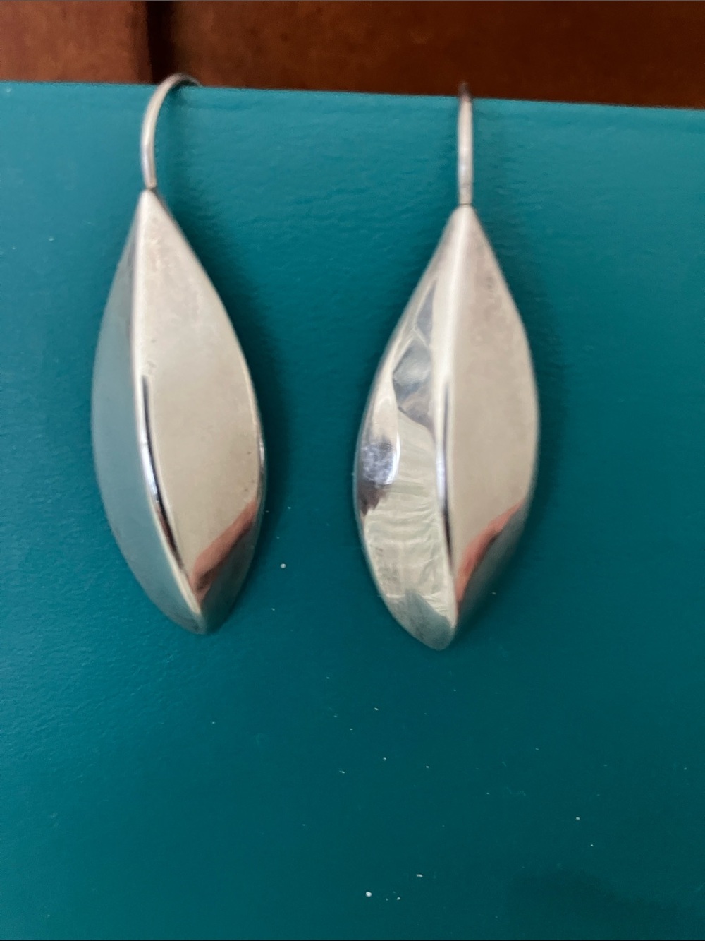 Vintage Taxco Sterling Silver Leaf Drop Earrings